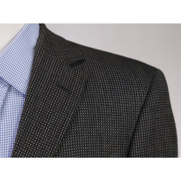 Hugo Boss Black Gray Brown Knit Woven Wool Sportcoat Blazer 38R - Picture 4 of 9
